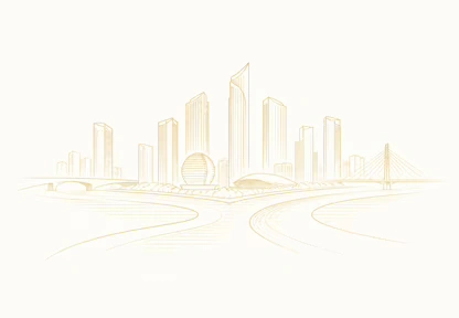 Qianjiang New City skyline beside the Qiantang River